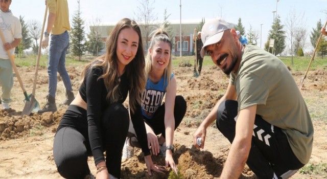 ASÜ’de 200 Çam Fidanı Toprakla Buluştu