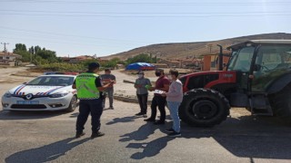 Aksaray Jandarma Traktör Denetiminde