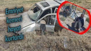 Aracın Hurdaya Döndüğü Kazada Emniyet Kemeri Hayat Kurtardı